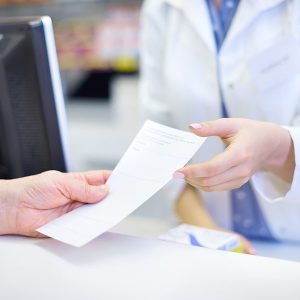 Close up of patient with prescription