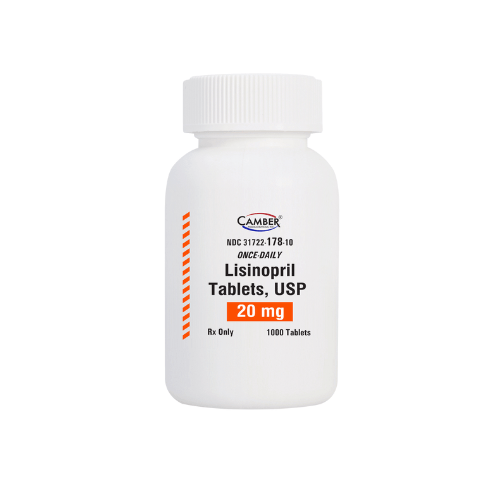 Lisinopril 2 Lisinopril 20mg a white bottle with a label