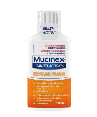 Mucinex Multi-Action Congestion, Cold & Cough Solution 1 Mucinex Multi-Action Congestion, Cold & Cough Solution